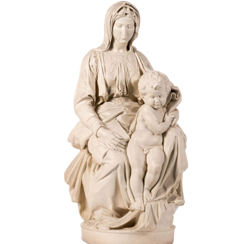 Michelangelo's madonna and child statues replica famous religious garden sculptures