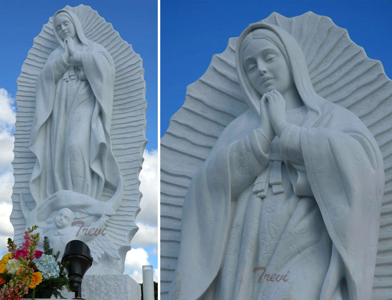 Our lady of guadalupe religious garden marble statues for catholic church decor