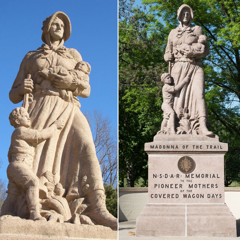 Outdoor madonna of the trail statues monuments california