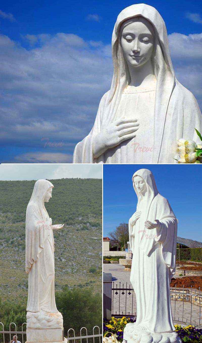 Catholic white marble madonna medjugorje statue outdoor for saleTCH-70.