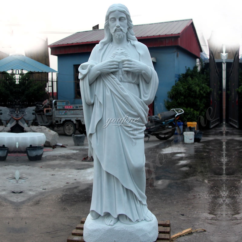 Garden Church Decoration Marble Saint Jesus Heart Sculpture for Sale CHS-294