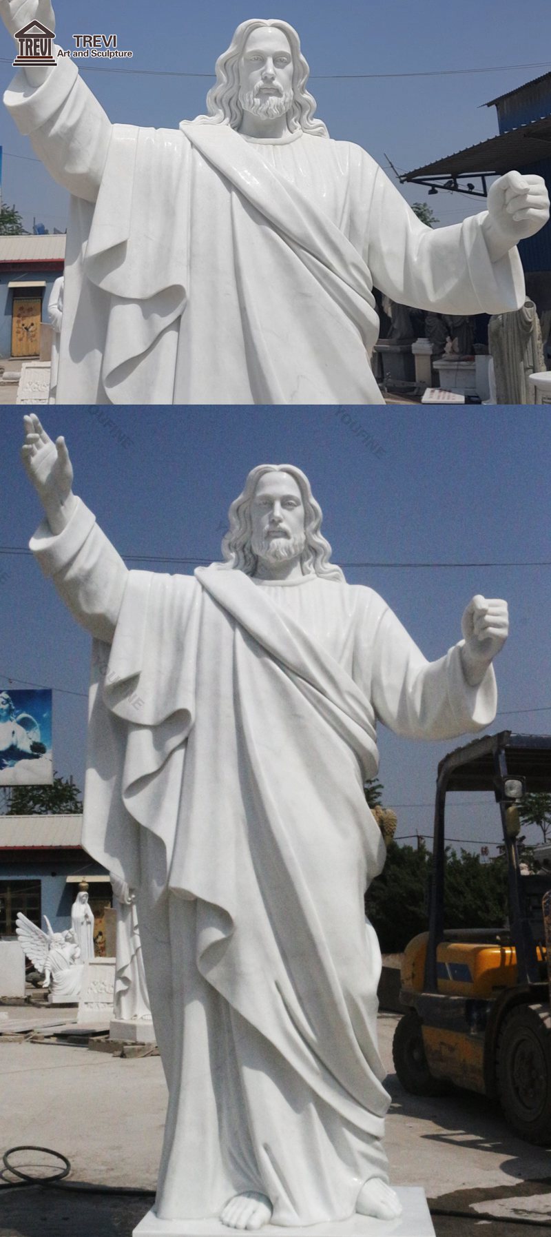 Customized Outdoor White Marble Jesus Sculpture for Sale CHS-608