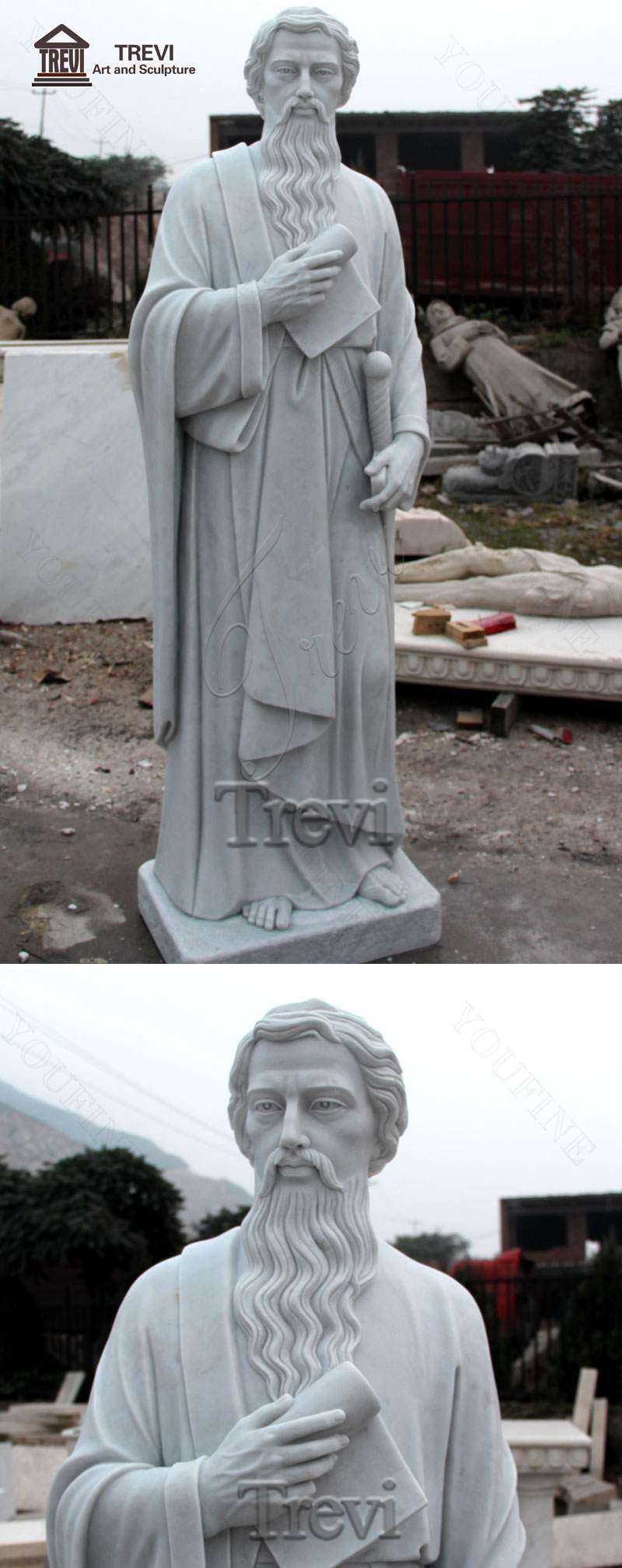Religious Church Saint Paul Marble Sculpture for Sale