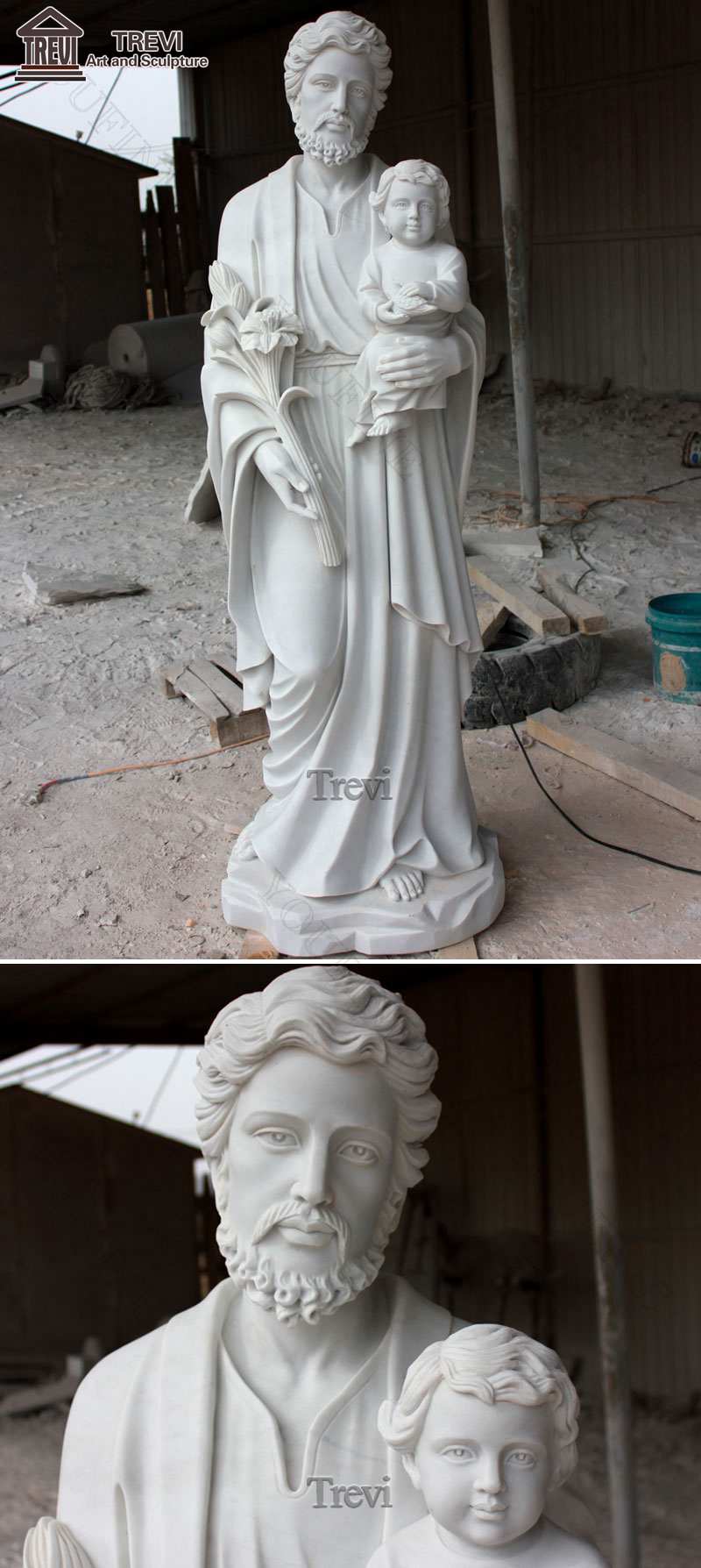 Famous Catholic Marble Holy Father Saint Joseph Statue for sale CHS-254