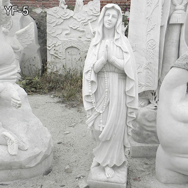 Natural White Marble Carved life size Virgin Mary Garden ...