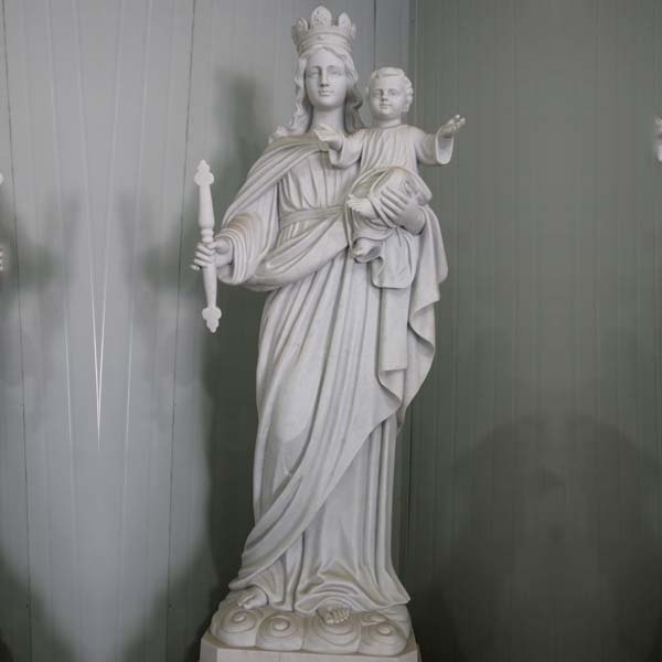 Hand carved madonna and child virgin mary lawn statue catholic company