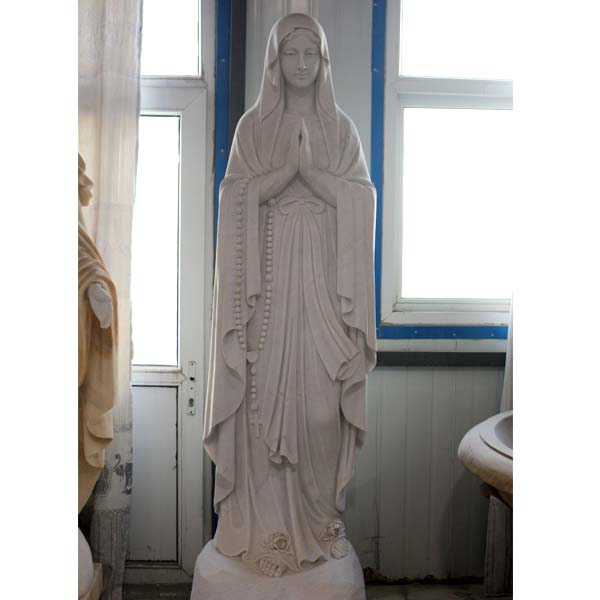 White lourdes madonna virgin mary yard statue Italy