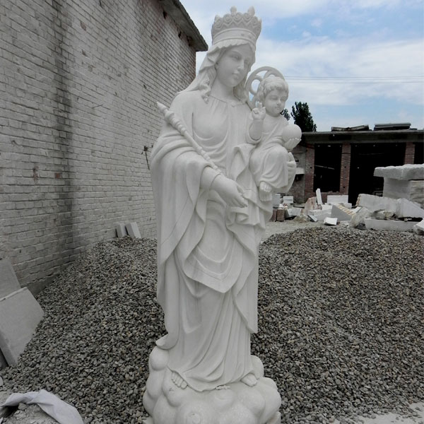 Marble art madonna and child hail mary statue church Supply Warehouse