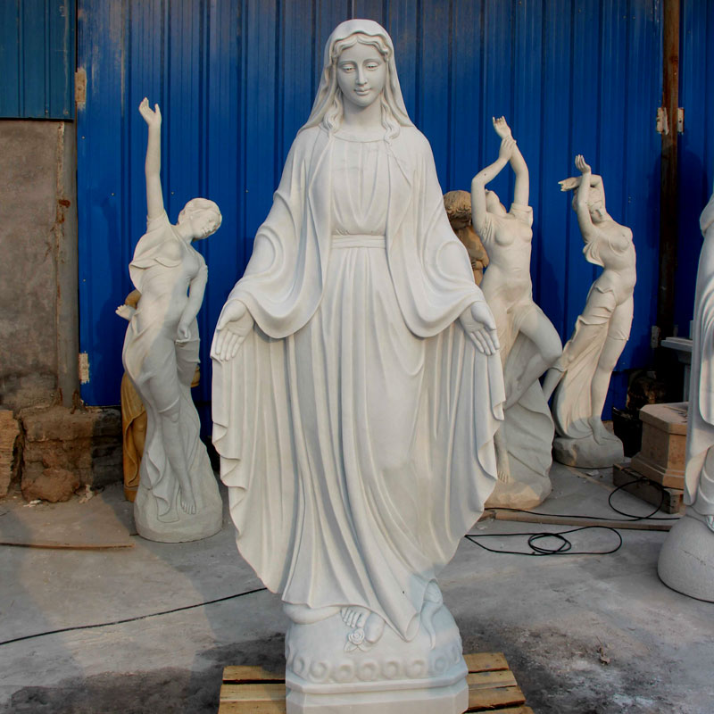 Marble art madonna outdoor garden sculpture blessed mother statue to buy