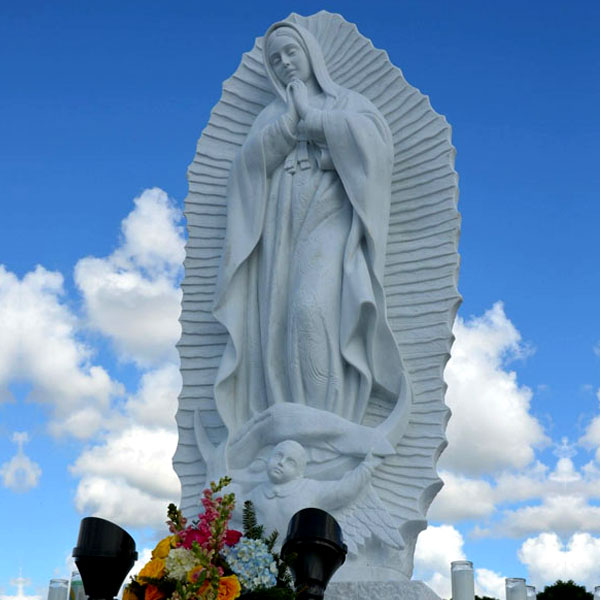 Hand carved lourdes madonna virgin mary yard statue catholic company