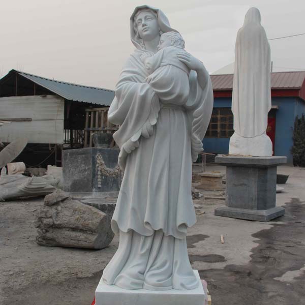 Large white madonna and child christ for outdoor garden decor online sale TCH-83