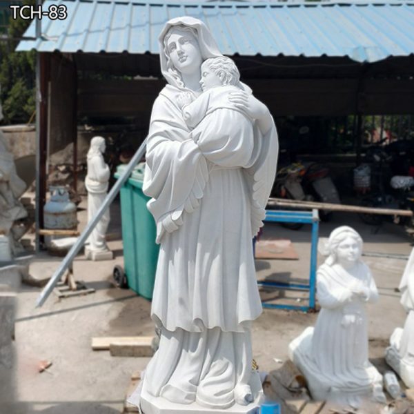 Large white madonna and child christ for outdoor garden decor online sale TCH-83