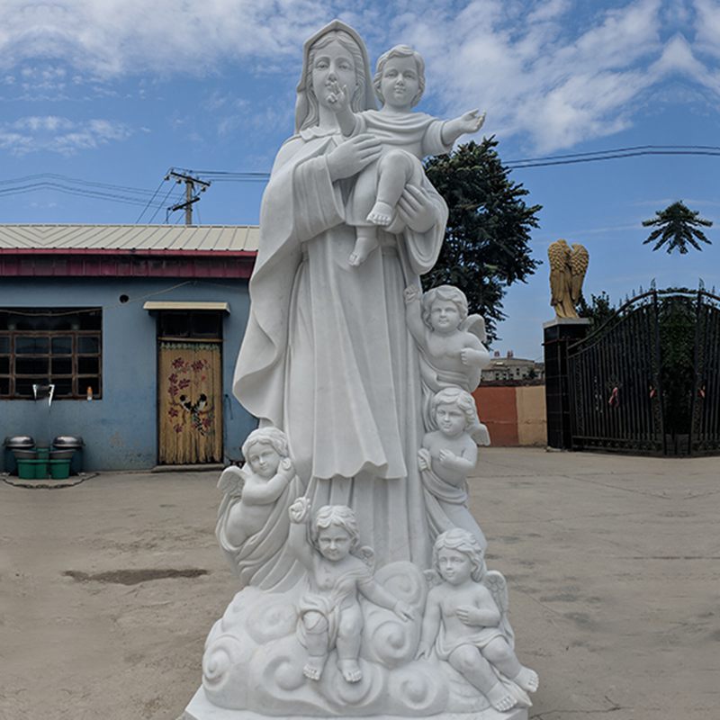 Marble virgin mary-Trevi Sculpture -01