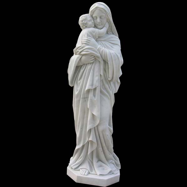 White madonna and christ life size marble garden statues for sale TCH-82