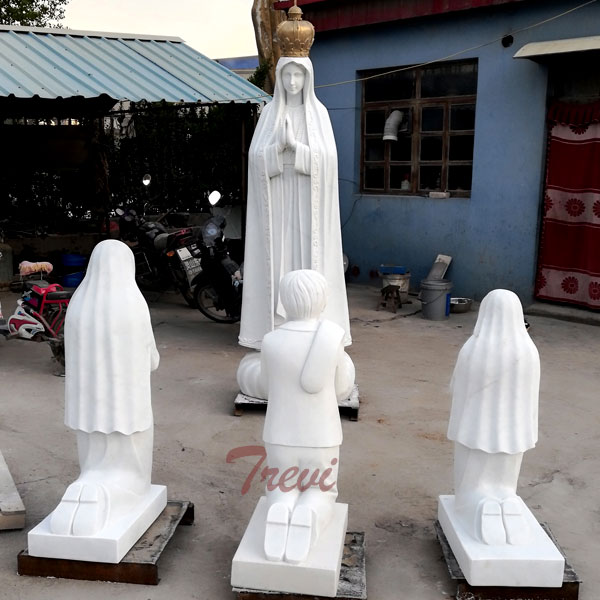 Buy our lady of fatima blessed mother with three shepherd children outdoor statue TCH-69