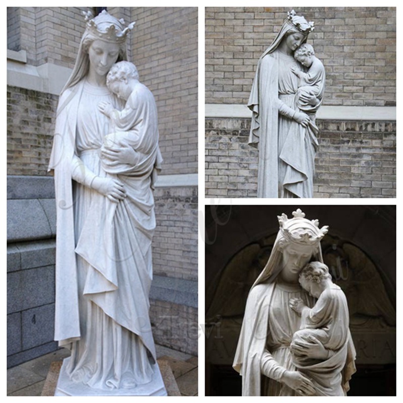 Marble Madonna Statue Details