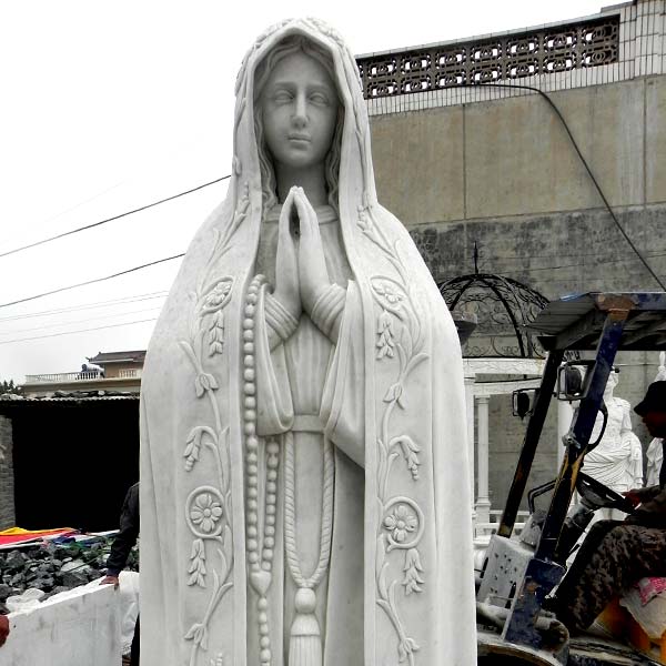 Virgen de fatima pilgrim statue with rosary beads religious garden sculptures for sale TCH-67