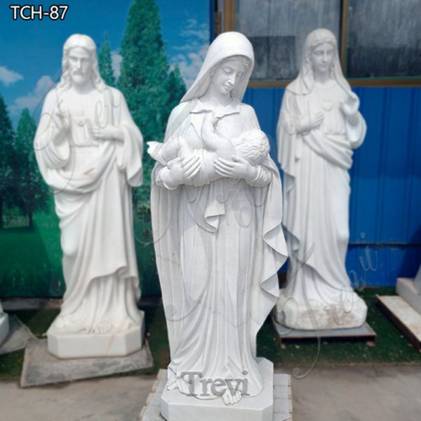 Vintage madonna outdoor garden religious marble statues for sale TCH-87