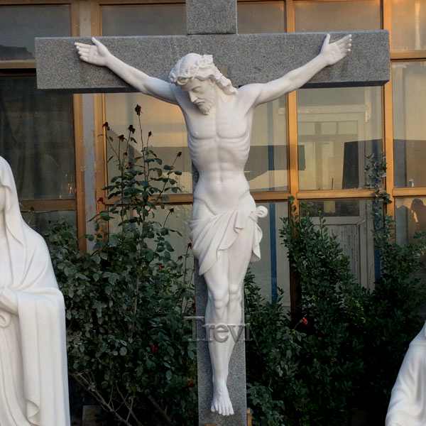 Famous Religious Crucifixion of Jesus Marble Sculpture for Sale CHS-288