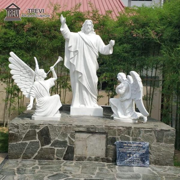 High Quality Marble Saint Jesus and Angel Sculpture for Sale CHS-751