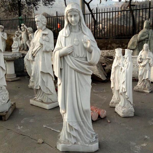 Marble Immaculate Heart of Mary Statue Garden Church Decor for Sale CHS-275