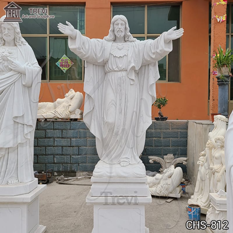 Natural Marble Jesus Statue Stretched Out Hands Factory Supply CHS-812 (1)