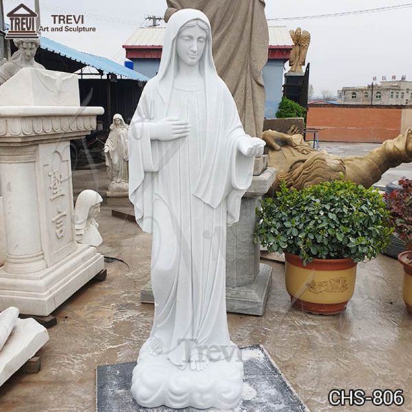 Life-Size Marble Virgin Mary Statue Outdoor Customized Decor Supplier CHS-806