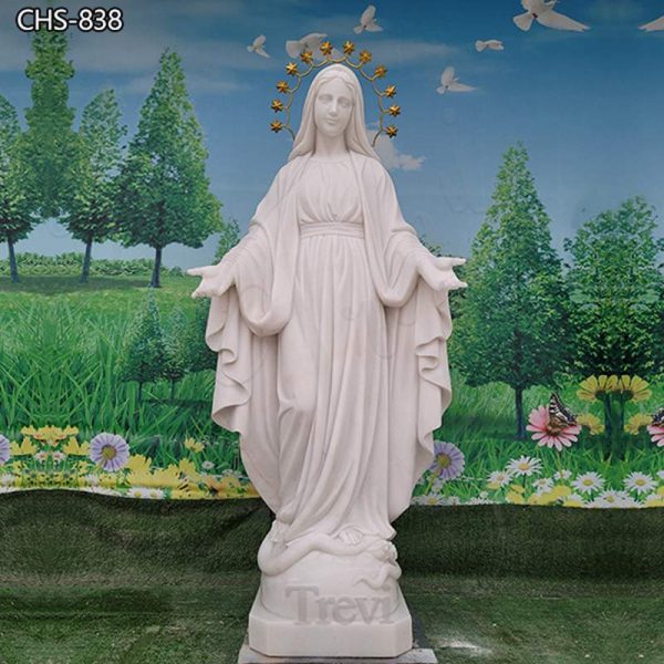 Marble Mary Our Lady of Peace Statue Catholic Church Decor Factory Supplier CHS-838