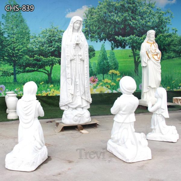 Group Marble Our lady of Fatima Statue with Children for Sale CHS-839