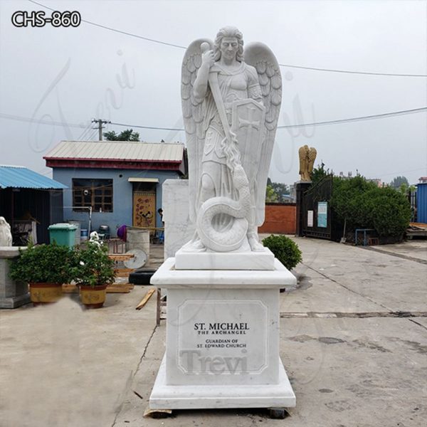 Religious Marble St Michael Statue for Home Garden Decor for Sale	 CHS-860