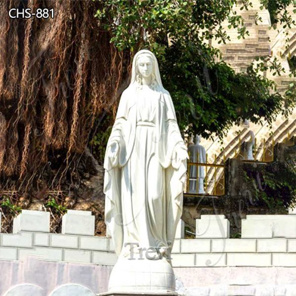 Virgin Mary Marble Statue Lawn Garden Decor Factory Supplier CHS-881