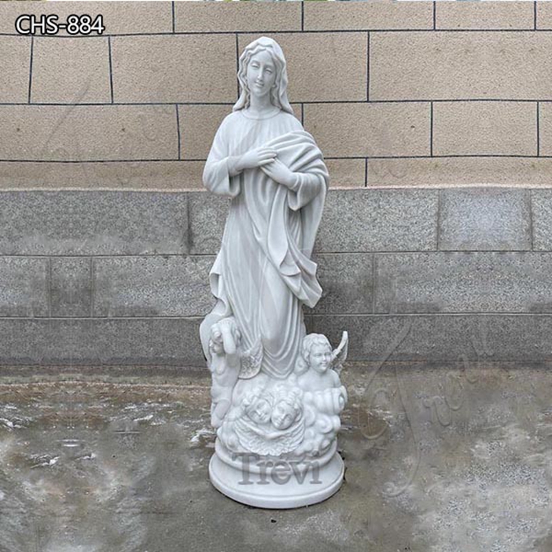 Hand Carved Marble Virgin Mary Statue Church Decor CHS-884