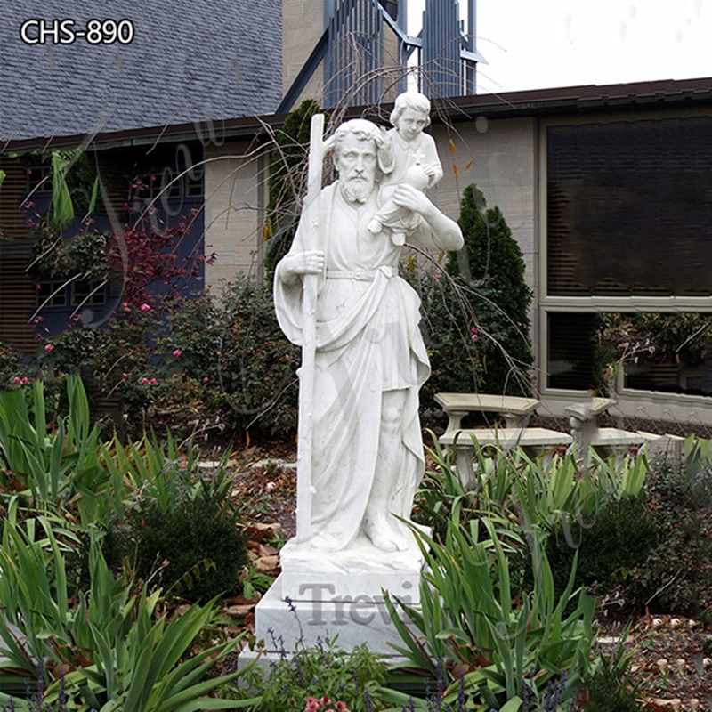 Catholic Marble Saint Christopher Statue Church Decor CHS-890