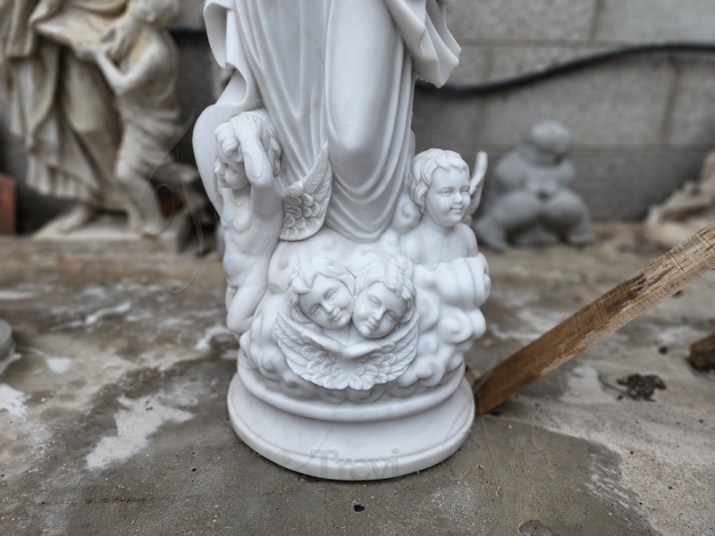 Hand Carved Marble Virgin Mary Statue Church Decor CHS-884