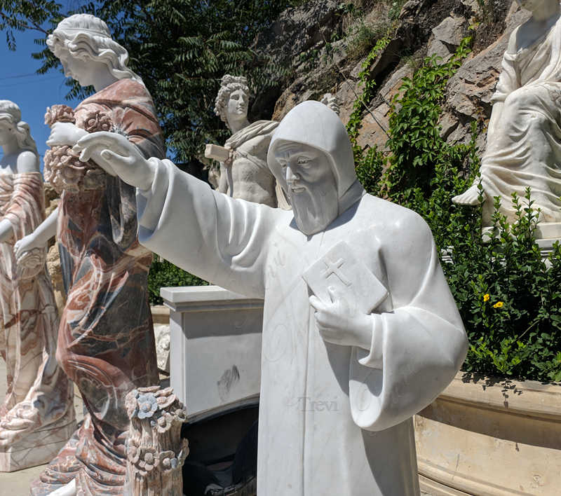 marble saint charbel statue-Trevi Sculpture2