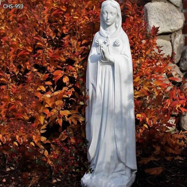 Hand Carved Marble Rosa Mystica Statue for Sale