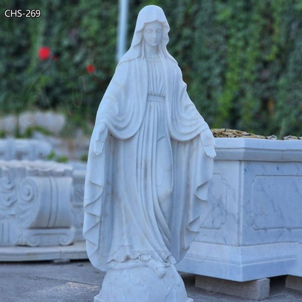 Life Size White Marble Our Lady of Grace Statue for Sale