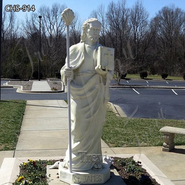 Religious Life Size Marble St James The Greater Statue for Sale