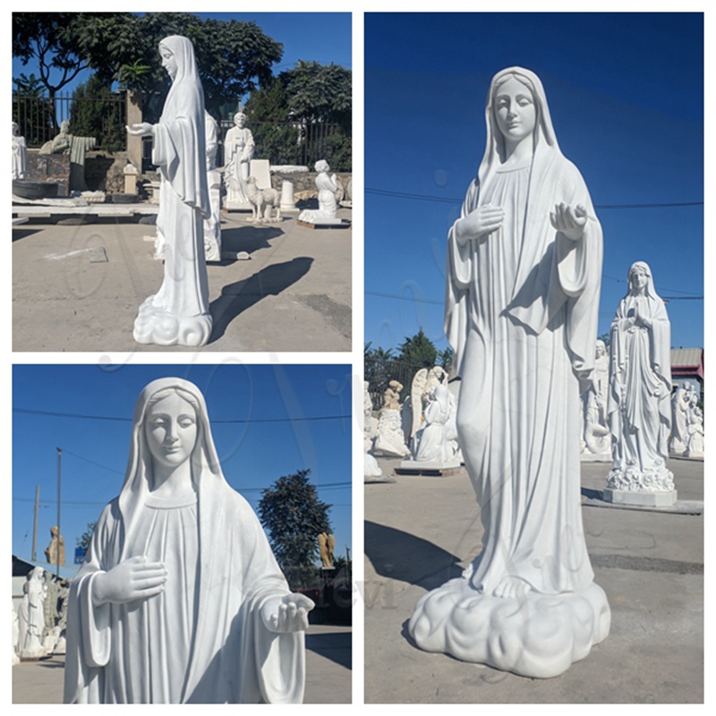 Marble Blessed Virgin Mary Garden Statue Details