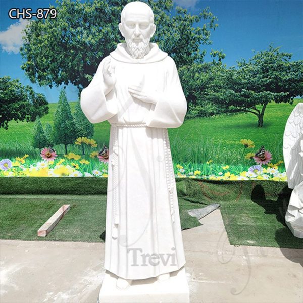 Catholic Life Size Marble Padre Pio Statue for Sale