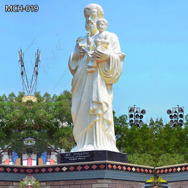Large Outdoor Marble St Joseph Holding Baby Jesus Statue Supplier