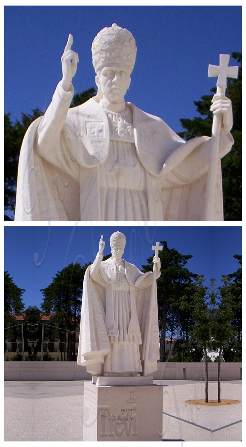 Marble Pope Pius Xii Statue Details
