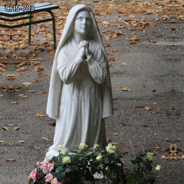 White Custom Marble St Bernadette Garden Statue Manufacturer
