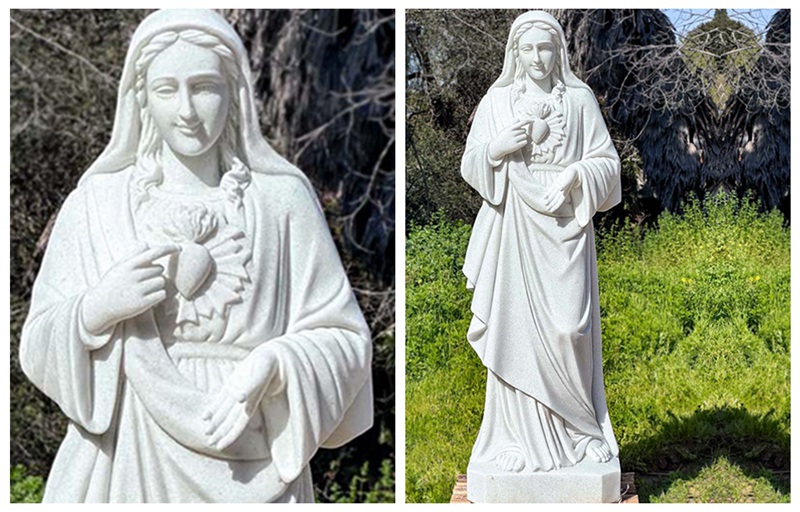 mother mary marble statue details