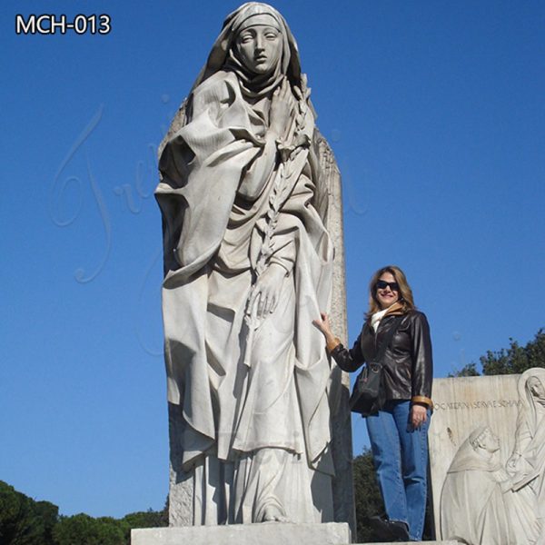 White Large Marble Saint Catherine Statue for Sale