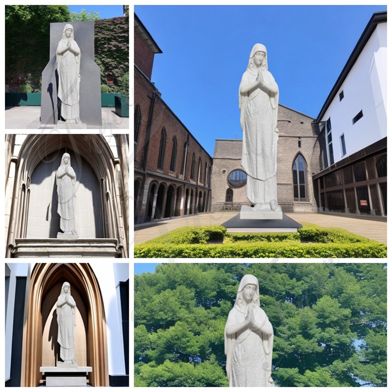 White Catholic Marble Statue of Mary for Churches (2)